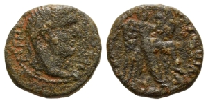 Judaea, Herodians. Agrippa II, with Domitian AE 17mm.