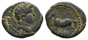 Domitian AE 19mm of Antiochia ad Hippum, Decapolis.