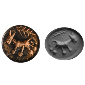 Western Asiatic Bronze Seal Matrix with Lion