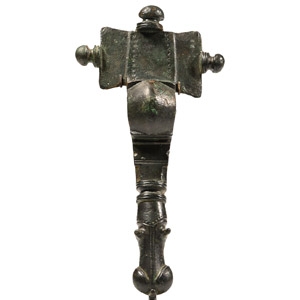 Anglo-Saxon Bronze Cruciform Brooch with Horse-Head Terminal