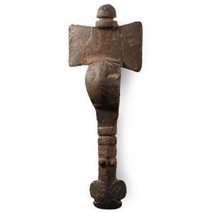 Anglo-Saxon Bronze Cruciform Brooch with Horse-Head Terminal