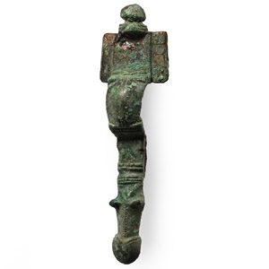 Anglo-Saxon Bronze Cruciform Brooch with Horse-Head Terminal