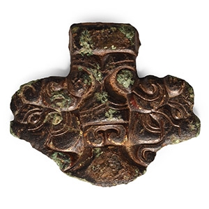 Anglo-Saxon Gilt Bronze Cruciform Brooch Terminal