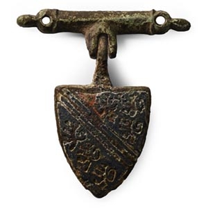 Medieval Enamelled De Bohun Bronze Knights Heraldic Horse Harness Pendant