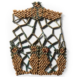 Egyptian Faience Mummy Bead Panel with Four Sons of Horus