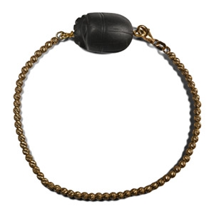 Egyptian Hardstone Scarab in Gold Bracelet