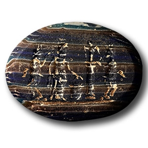 Roman Glass Intaglio with Scenic Group