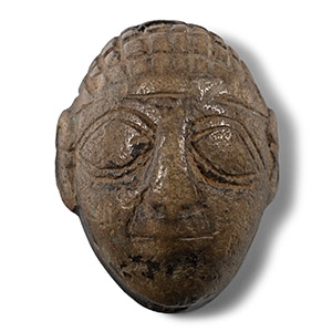 Western Asiatic Stone Human Mask Stamp Seal