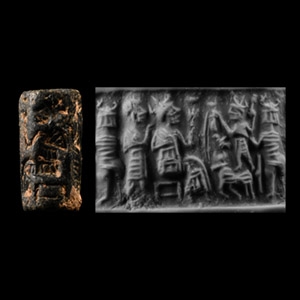 Cappadocian Stone Cylinder Seal with Court Scene