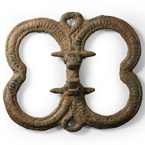 Luristan Bronze Mount with Facing Animal Heads