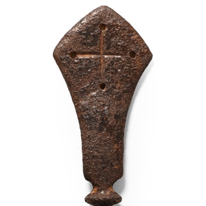 Medieval Iron Incendiary Fire Arrowhead with Pierced Cross