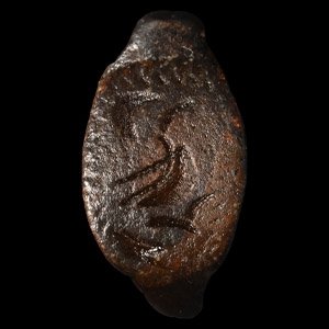 Byzantine Bronze Ring with Bird