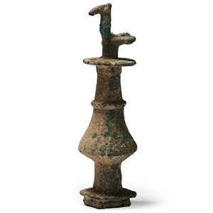 Luristan Bronze Standard Finial with Bird