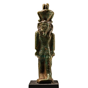 Egyptian Faience Figure of Nefertum