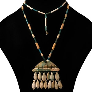Egyptian Faience Necklace with Pendant