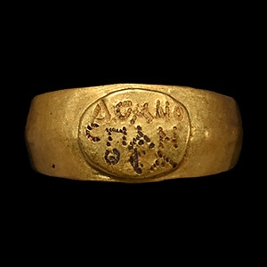 Roman Gold Ring of Domnos and Panthea