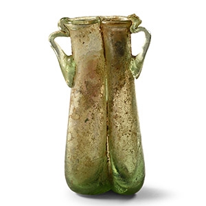 Roman Green Glass Double Unguentarium