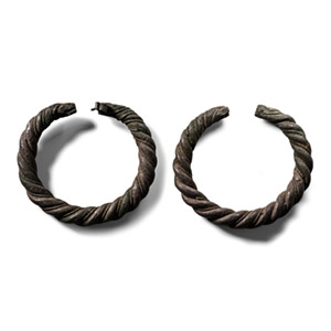 Western Asiatic Twisted Silver Bracelet Pair