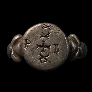 Byzantine Silver Ring with Epigraphy