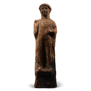 Large Greek Terracotta Draped Statue in Praying Attitude