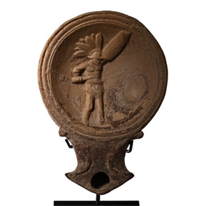 Roman Axel Guttmann Terracotta Gladiator Lamp