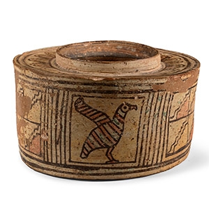 Indus Valley Terracotta Vessel with Birds and Geometric Designs
