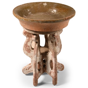 Chinese Ming Glazed Offering Bowl on Stand