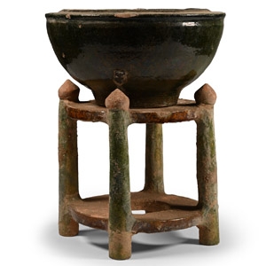 Chinese Ming Glazed Bowl on Stand