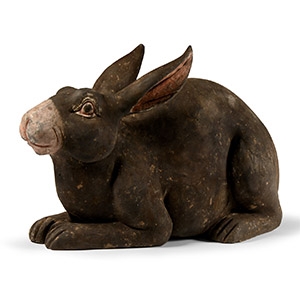 Chinese Han Black Terracotta Rabbit