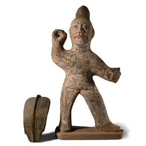 Chinese Han Terracotta Warrior with Shield