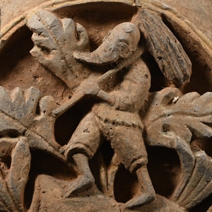 Chinese Song Terracotta Tile with Traveller