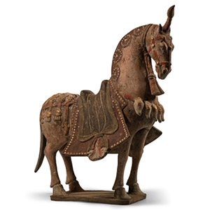 Large Chinese Warring States Terracotta Caparisoned Horse