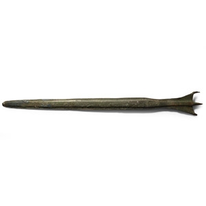 Western Asiatic Bronze Short Sword with Integral Hilt with Horns