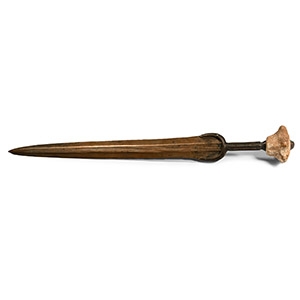 Luristan Bronze Sword with Decorated Stone Pommel