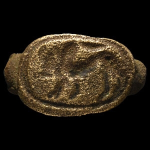 Western Asiatic Bronze Ring with Bull