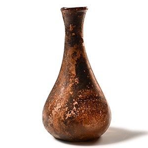 Roman Aubergine Glass Flask