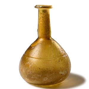 Roman Honey-Coloured Cast Glass Flask
