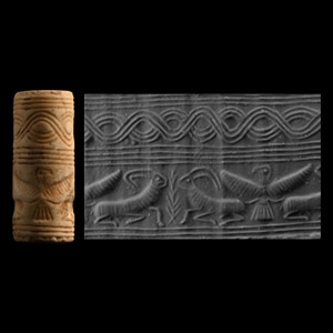 Large Early Dynastic White Stone Cylinder Seal