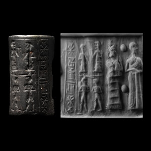 Old Babylonian Stone Cylinder Seal with Inscription