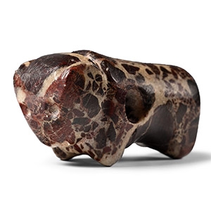 Uruk Speckled Brown Stone Bovine Amulet
