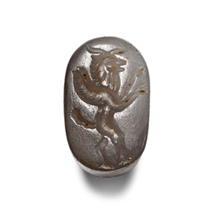 Neo Babylonian Stone Stamp Seal with Winged God