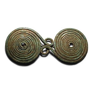 Large Greek Geometric Bronze Spiral Fibula