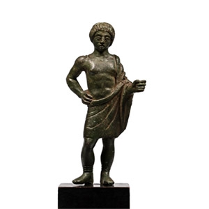 Etruscan Bronze Statuette of a Draped Hero