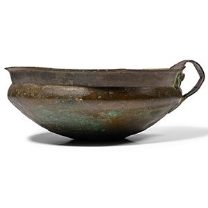 Bronze Age Decorated Bowl with Loop Handle