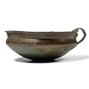 Bronze Age Decorated Bowl with Loop Handle