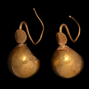 Roman Gold Bell-Shaped Earring Pair