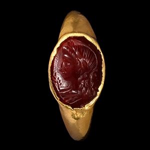 Roman Gold Ring with Head of Apollo