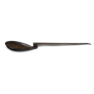 Byzantine Silver Swan-Necked Spoon with Cross