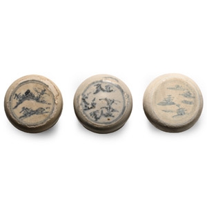 Hoi An Cargo Shipwreck Glazed Blue and White Lidded Box Collection