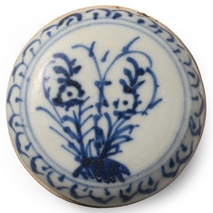 Ca Mau Cargo Shipwreck Glazed Blue and White Lidded Powder Box